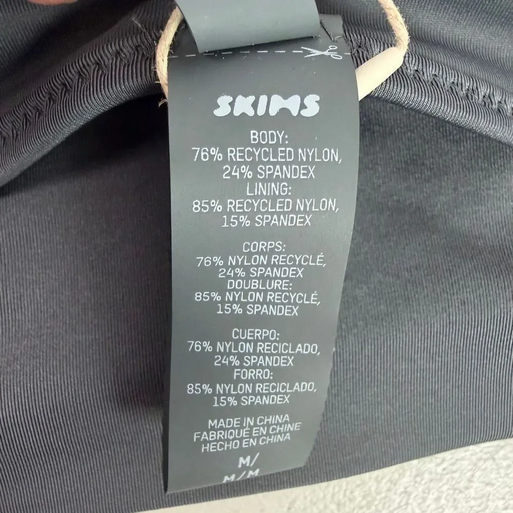 Skims Swim Mid Waist Bottom size Medium Triangle Top size Large Gunmetal